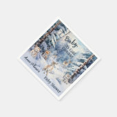 Woodland Baby Dieren Winterjongen Baby shower Servet (Hoek)