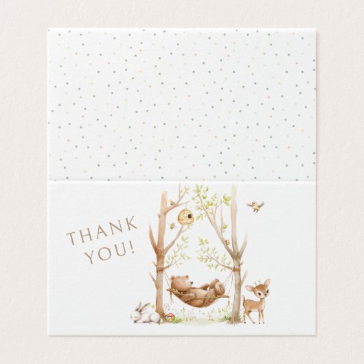 Woodland Baby Douche Opvouwbaar Dank u Auto's Kaart (Buitenkant ongevouwen)