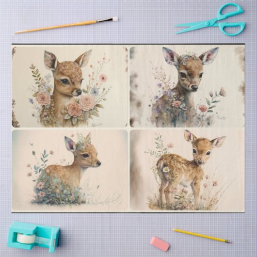 Woodland Baby Fawns Tissue Paper Tissuepapier (Craft)