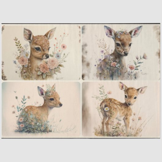 Woodland Baby Fawns Tissue Paper Tissuepapier (Voorkant)