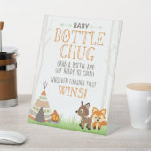 Woodland Baby Flesje leegdrinken Douche Spel Feest Reclamebord Met Voetstuk (Insitu)