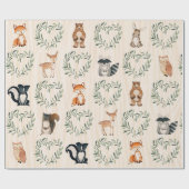 Woodland Baby Forest Dier Cadeaupapier (Vlak)