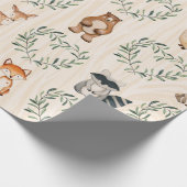 Woodland Baby Forest Dier Cadeaupapier (Hoek)