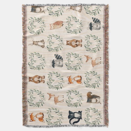 Woodland Baby Forest Dier Deken (Voorkant Verticaal)
