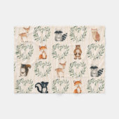Woodland Baby Forest Dier Fleece Deken (Voorkant (Horizontaal))