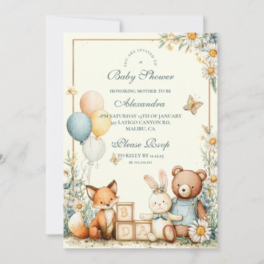 Woodland Baby Friends Baby shower Kaart (Voorkant)