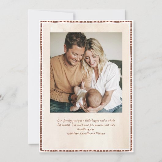 Woodland Baby geboorteaankondiging foto Aankondiging (Achterkant)