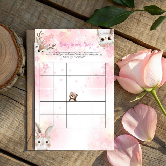 Woodland Baby Girl Bingo spel