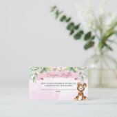 Woodland Baby Girl Diaper Raffle Enclosure Card Informatiekaartje (Staand voorkant)