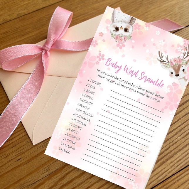 Woodland Baby Girl Word Scramble Game (Creator heeft geüpload)