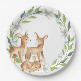Woodland Baby Herten Baby shower Papier Bord