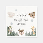 Woodland Baby Het is koud buiten Baby shower Servet (Voorkant)