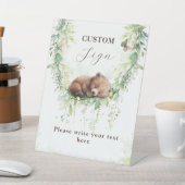 Woodland Baby Jongen Douche Aangepast teken Reclamebord Met Voetstuk (Insitu)