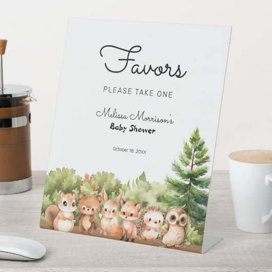 Woodland Baby Jongen Douche Favorieten Reclamebord Met Voetstuk (Insitu)