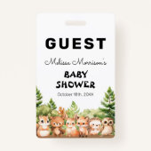 Woodland Baby Jongen Douche Gast Badge (Voorkant)