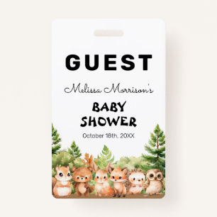 Woodland Baby Jongen Douche Gast Badge