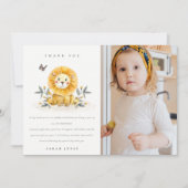 Woodland Baby Lion Foliage Foto van elke zondag Bedankkaart (Voorkant)