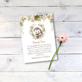 Woodland Baby met Schattigee egel Bedankkaart