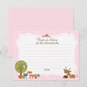 Woodland Baby shower Advice Card voor moeder Advieskaart (Voorkant / Achterkant)