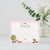 Woodland Baby shower Advice Card voor moeder Advieskaart (Staand voorkant)