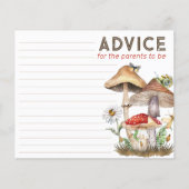 Woodland Baby shower Advies Kaart | grillige mushr (Voorkant)