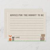 Woodland Baby shower Advies voor de Moeder Kaarten (Voorkant / Achterkant)