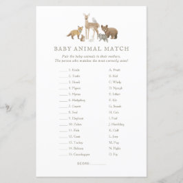 Woodland Baby shower Baby Animal Match Game