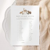 Woodland Baby shower Baby Animal Match Game Kaart