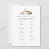 Woodland Baby shower Baby Animal Match Game Kaart (Voorkant)