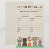 Woodland Baby shower Baby Animal Name Game (Voorkant / Achterkant)