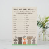 Woodland Baby shower Baby Animal Name Game (Staand voorkant)