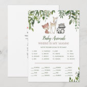 Woodland Baby shower Baby Dieren Spel 5x7 Kaart (Voorkant / Achterkant)