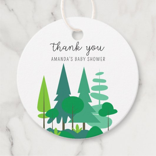 Woodland - Baby shower bedankt Bedankjes Labels (Voorkant)