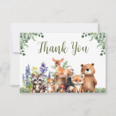 Woodland Baby shower | Bedankt kaart (Voorkant)