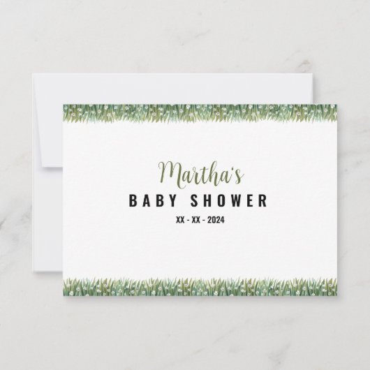 Woodland Baby shower | Bedankt kaart (Achterkant)