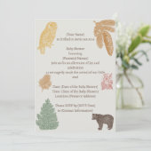  Woodland Baby shower-Beren, Moose, Uilen Kaart (Staand voorkant)