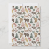  Woodland Baby shower-Beren, Moose, Uilen Kaart (Achterkant)