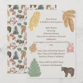  Woodland Baby shower-Beren, Moose, Uilen Kaart (Voorkant / Achterkant)