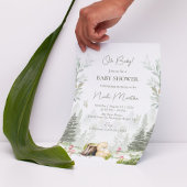 Woodland Baby shower bewerkbare uitnodiging