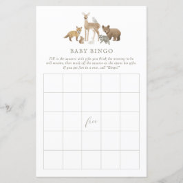 Woodland Baby shower Bingo