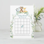 Woodland Baby shower Bingo Game Kaart (Staand voorkant)