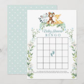 Woodland Baby shower Bingo Game Kaart (Voorkant / Achterkant)