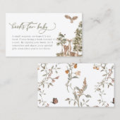 Woodland Baby shower Boeken voor Baby shower Visitekaartje (Voorkant / Achterkant)