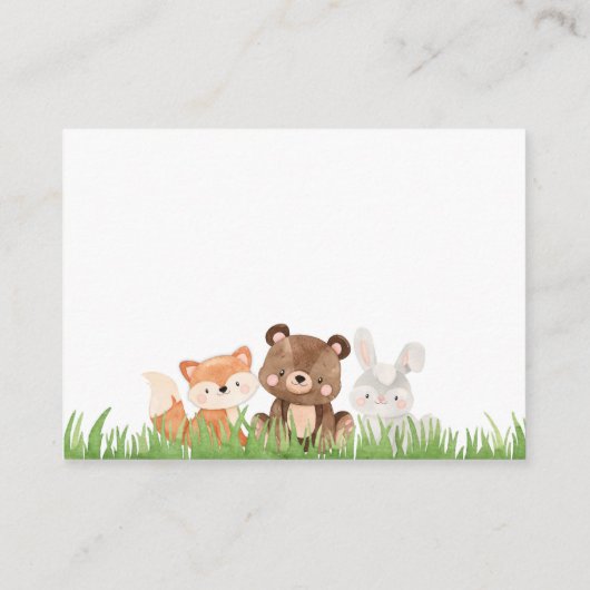 Woodland Baby shower Book Request Enclosure Card Informatiekaartje (Achterkant)