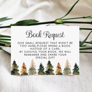 Woodland Baby shower Book Request Enclosure Card Informatiekaartje