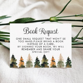 Woodland Baby shower Book Request Enclosure Card Informatiekaartje