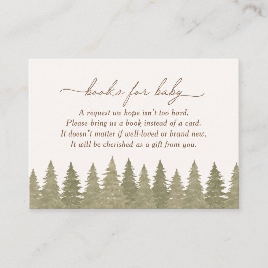 Woodland Baby Shower Books for Baby Informatiekaartje (Voorkant)