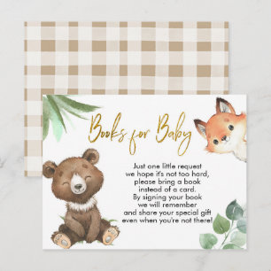 Woodland Baby Shower Books for Baby Uitnodiging Briefkaart