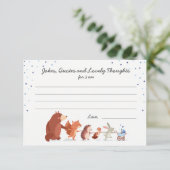 Woodland baby shower Boy Blue Diapers game card Advieskaart (Staand voorkant)