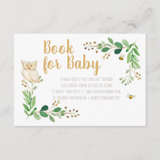 Woodland Baby shower Breng een boekenkaart mee Informatiekaartje